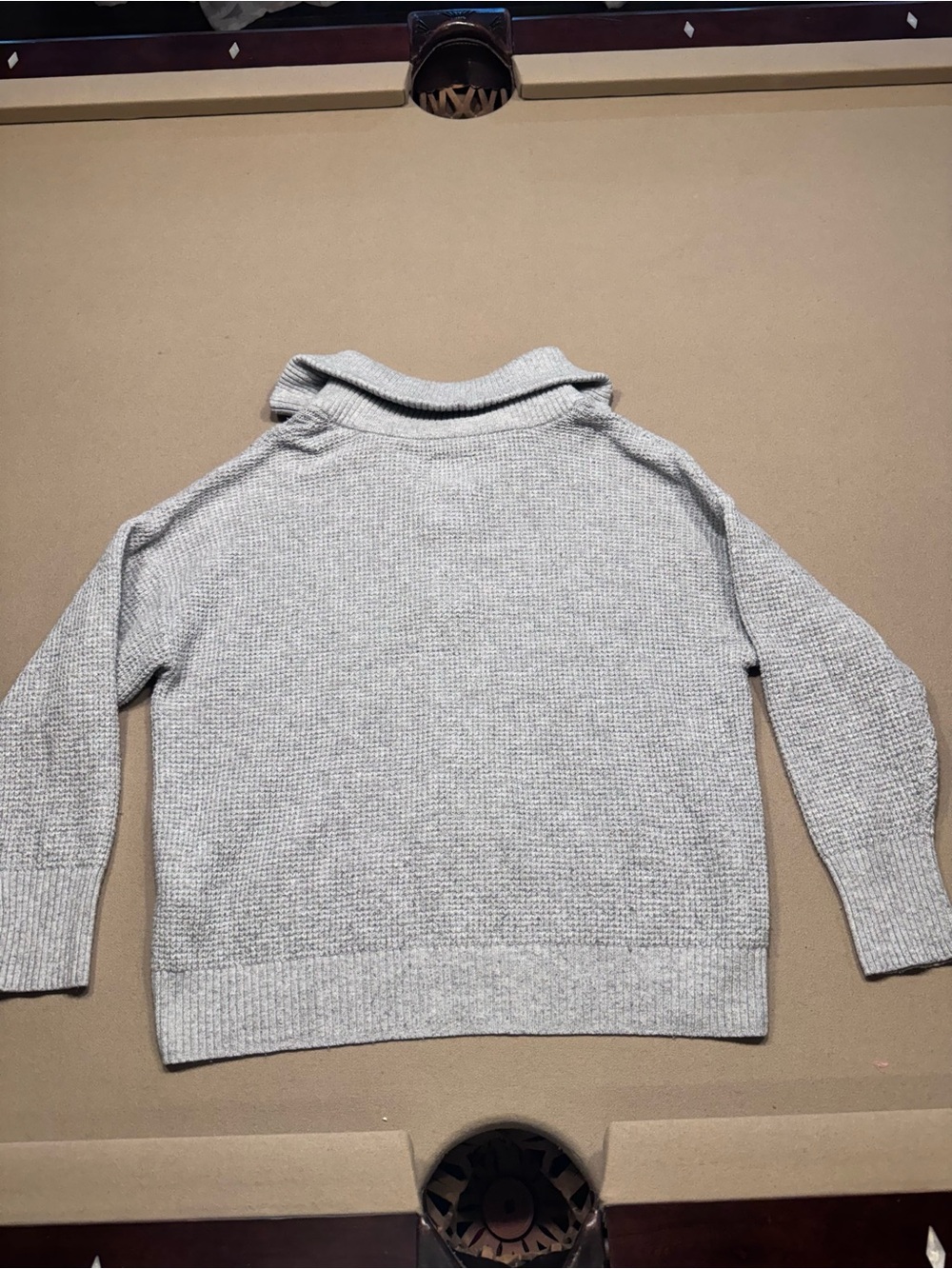aerie Light Gray Half-Zip Cowl Sweater - Picture 3 of 6